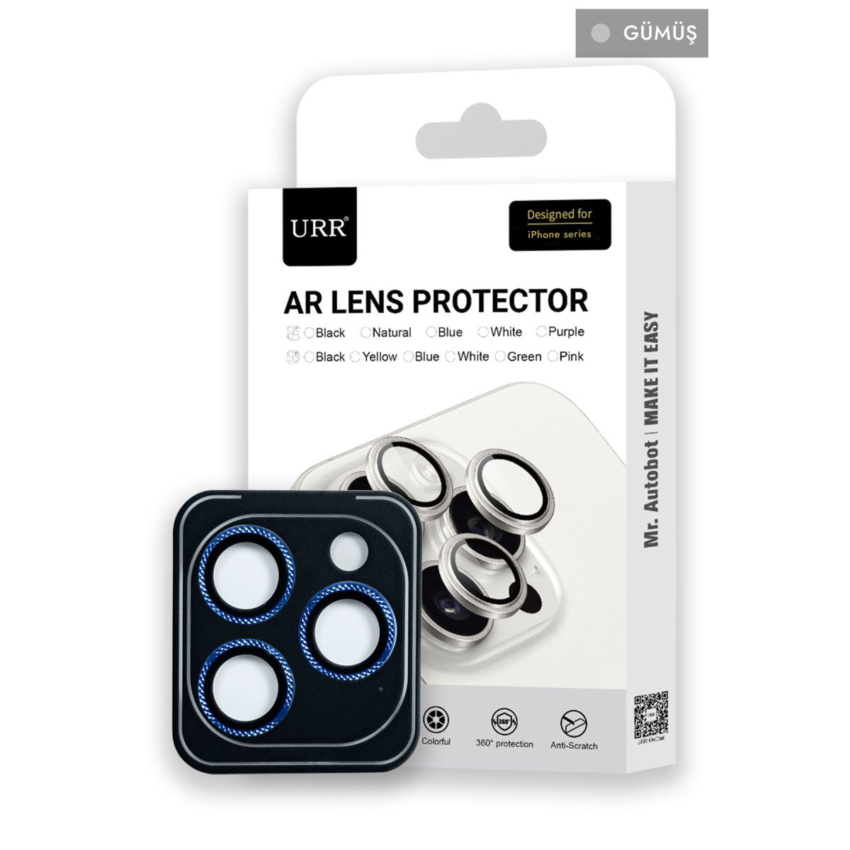 URR Apple iPhone 15 Pro Max Rhomb Snakeskin AR Kamera Lens Koruyucu